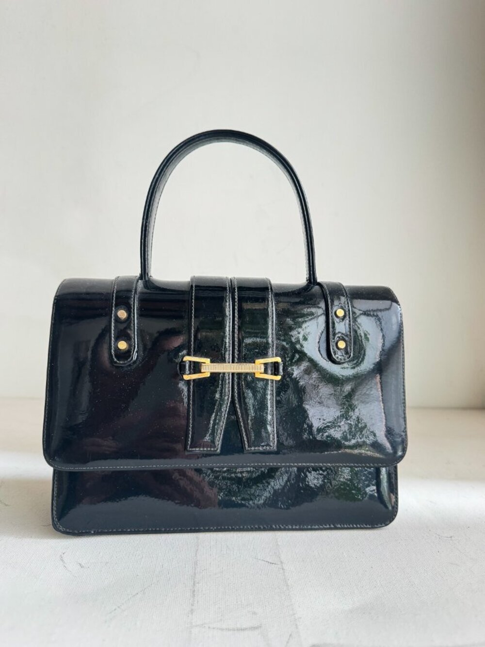 Vintage 60s Jeno of Spain Patent Leather Handbag